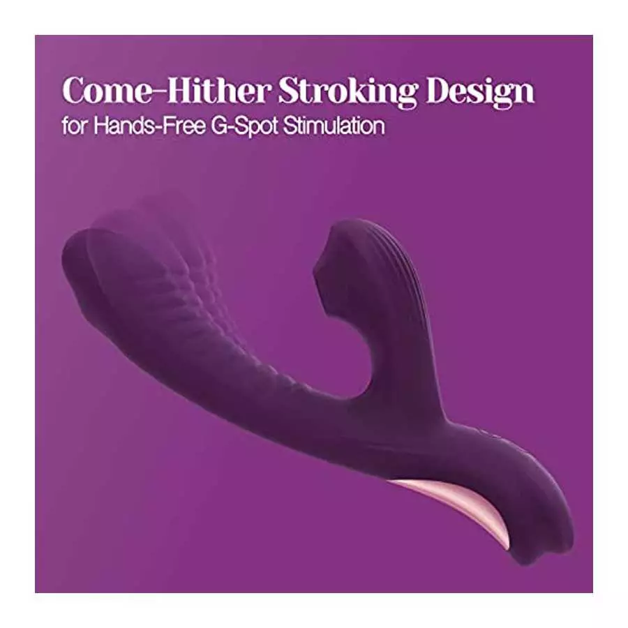 Tracy's Dog Come-Hither Rabbit Sucking Vibrator for Clitoral G Spot Stimulation, Adult Sex Toys for Women Couple, Vibrating Fing