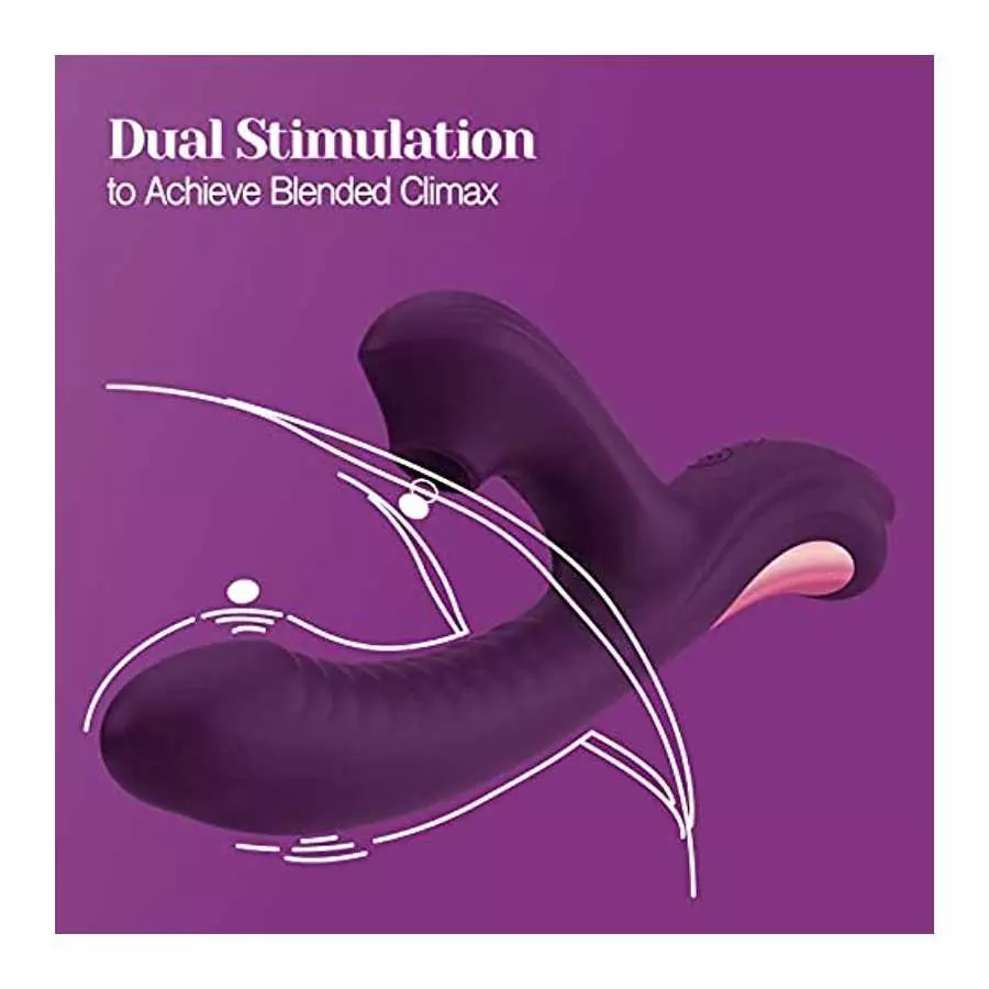 Tracy's Dog Come-Hither Rabbit Sucking Vibrator for Clitoral G Spot Stimulation, Adult Sex Toys for Women Couple, Vibrating Fing