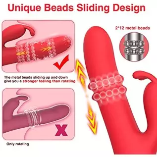 Adult Sex Toys Women Sex Toy - 3in1 Thrusting Vibrator Dildo G Spot Rabbit Vibrators for Woman with 24 Sliding Beads, 27 Pattern Adult Sex Toys Women Sex Toy - 3in1 Thrusting Vibrator Dildo G Spot Rabbit Vibrators for Woman with 24 Sliding Beads, 27 Pattern