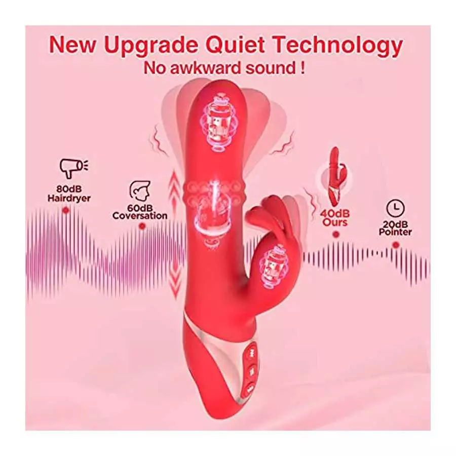 Adult Sex Toys Women Sex Toy - 3in1 Thrusting Vibrator Dildo G Spot Rabbit Vibrators for Woman with 24 Sliding Beads, 27 Pattern