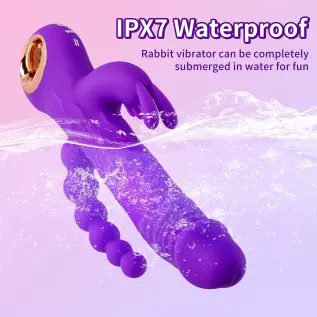 Thrusting Rabbit Vibrator G Spot Clitoral Anal Dildo Stimulator Adult Sex Toys with One Click Orgasm, 3 Powerful Thrusting Speed Thrusting Rabbit Vibrator G Spot Clitoral Anal Dildo Stimulator Adult Sex Toys with One Click Orgasm, 3 Powerful Thrusting Speed