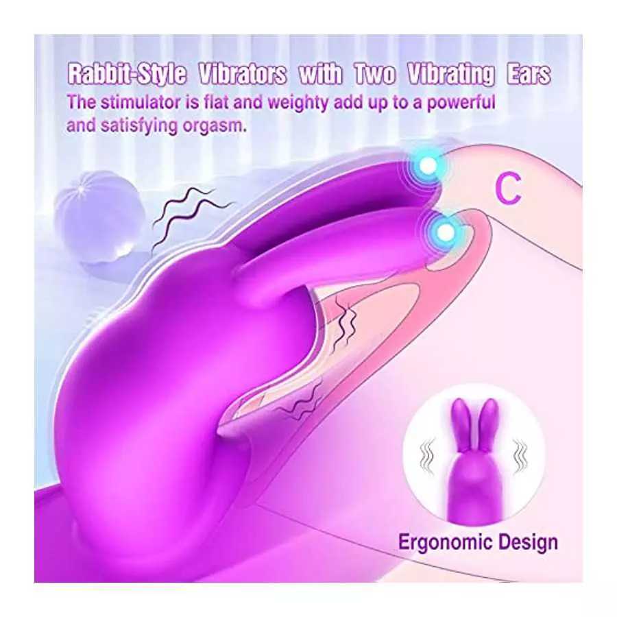 Thrusting Rabbit Vibrator, G Spot Clitoral Vibrator, Pulsing Dildo for Women with 3 Powerful Thrusting Speeds 11 Vibration Modes