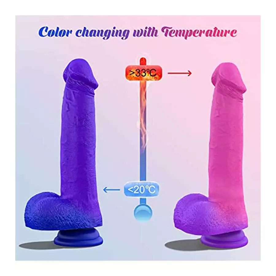 Anal Rose Toy Vibrator Rose Sex Stimulator for Women - 9 Inches Color-Changeabl Realistic G Spot Dildos