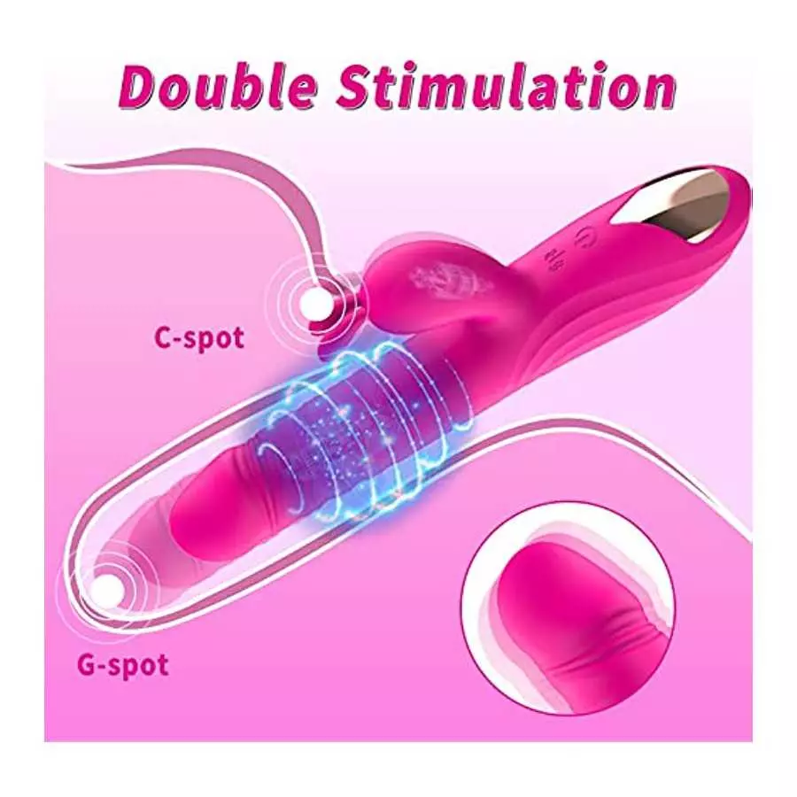 Rotating Beaded Thrusting Rose Rabbit Vibrator Adult Sex Toys for Women, G Spot Vibrator with Independent Clitoral Stimulator, 7