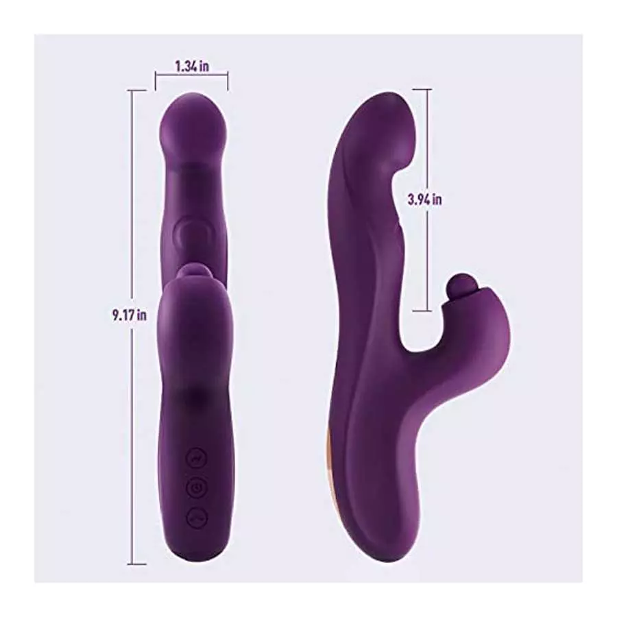 Tracy's Dog Clitoral Tapping Rabbit Vibrator for Clit G Spot Stimulation, Triple Stimulator with 3 x 5 x 10 Modes, Adult Sex Toy