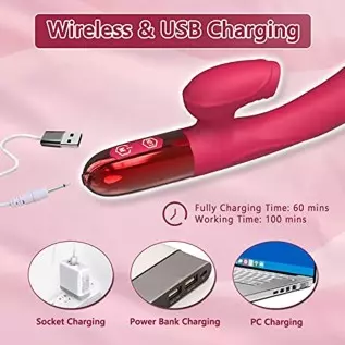 Sex Toys for Women, Vibrator for Women, Sexual Tools for Female Heating Rabbit, Adult Dildo, G Spot Clitoralis Stimulator 10 Pow