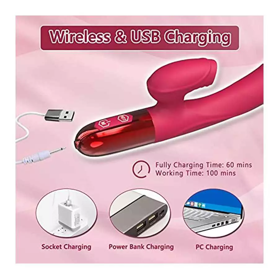 Sex Toys for Women, Vibrator for Women, Sexual Tools for Female Heating Rabbit, Adult Dildo, G Spot Clitoralis Stimulator 10 Pow