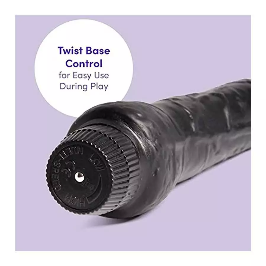 Lovehoney Vibrating Dildo - 8 Inch Realistic Dildo - Slimline Multispeed Vibrator for Women - Black