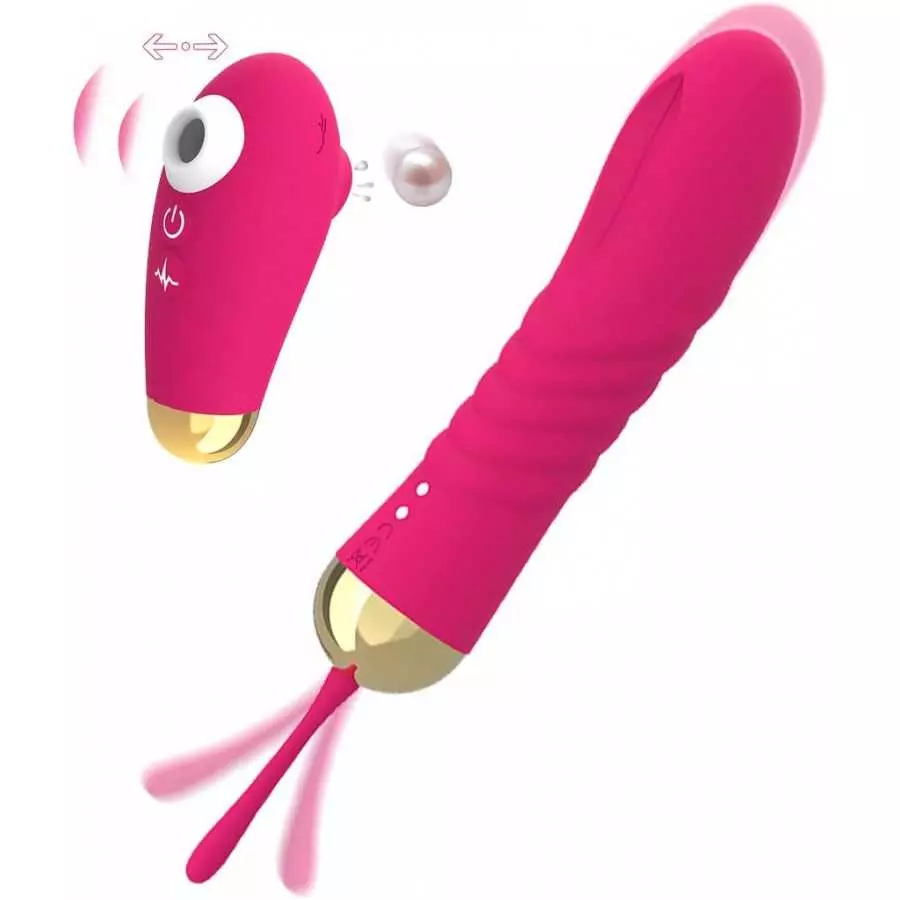 Pulsating G Spot Vibrator for Women Personal Massager with 10 Thrusting & Sucking Modes Thrusting Dildo, TYFURENA Bullet Vibrato