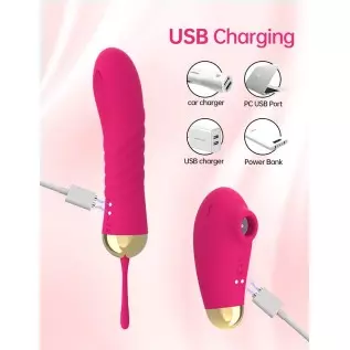 Pulsating G Spot Vibrator for Women Personal Massager with 10 Thrusting & Sucking Modes Thrusting Dildo, TYFURENA Bullet Vibrato