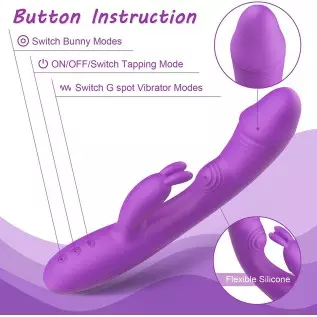 G-spot Rabbit Vibrator Clitoral Stimulator - Realistic Dildo Vaginal Anal Massager with 5 Vagina Tapping Features & 10 Vibration G-spot Rabbit Vibrator Clitoral Stimulator - Realistic Dildo Vaginal Anal Massager with 5 Vagina Tapping Features & 10 Vibration