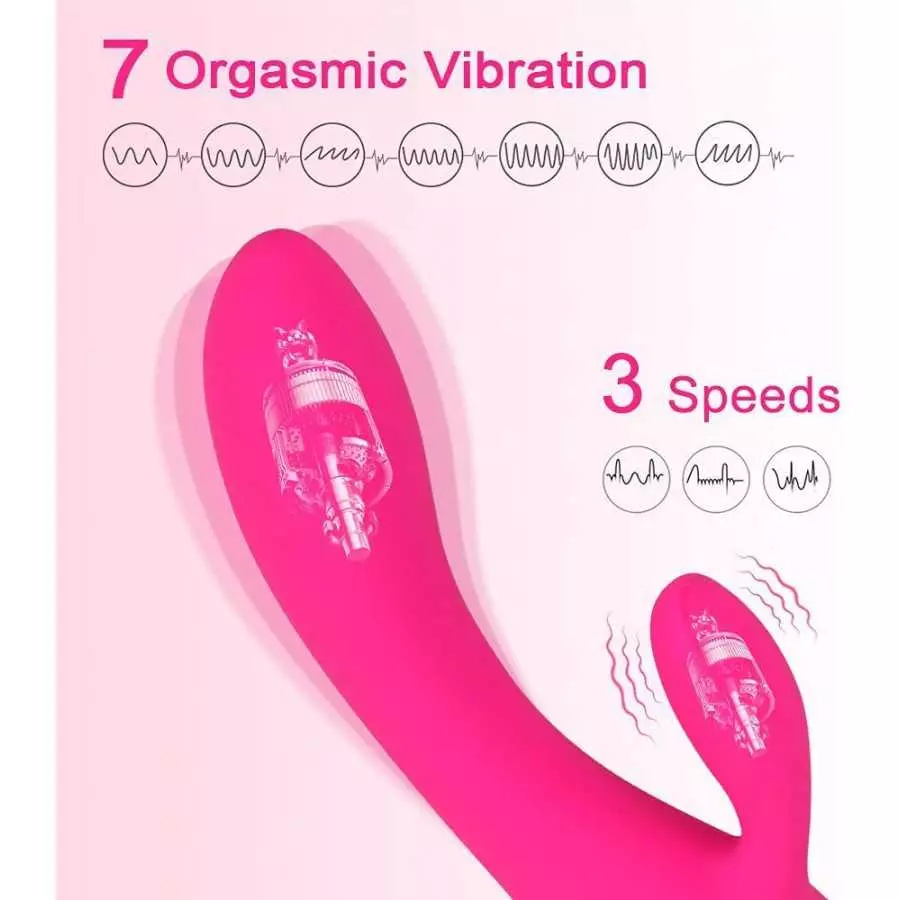 Adorime G-Spot Rabbit Vibrator Stimulator Silicone Vaginal Anal Dildo Massager for Women, Powerful Waterproof Rechargeable Adult