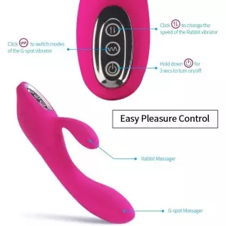 Adorime G-Spot Rabbit Vibrator Stimulator Silicone Vaginal Anal Dildo Massager for Women, Powerful Waterproof Rechargeable Adult