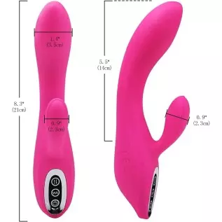 Adorime G-Spot Rabbit Vibrator Stimulator Silicone Vaginal Anal Dildo Massager for Women, Powerful Waterproof Rechargeable Adult