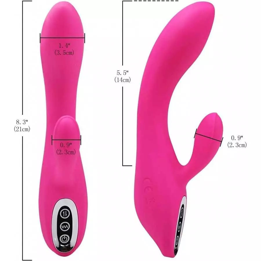 Adorime G-Spot Rabbit Vibrator Stimulator Silicone Vaginal Anal Dildo Massager for Women, Powerful Waterproof Rechargeable Adult