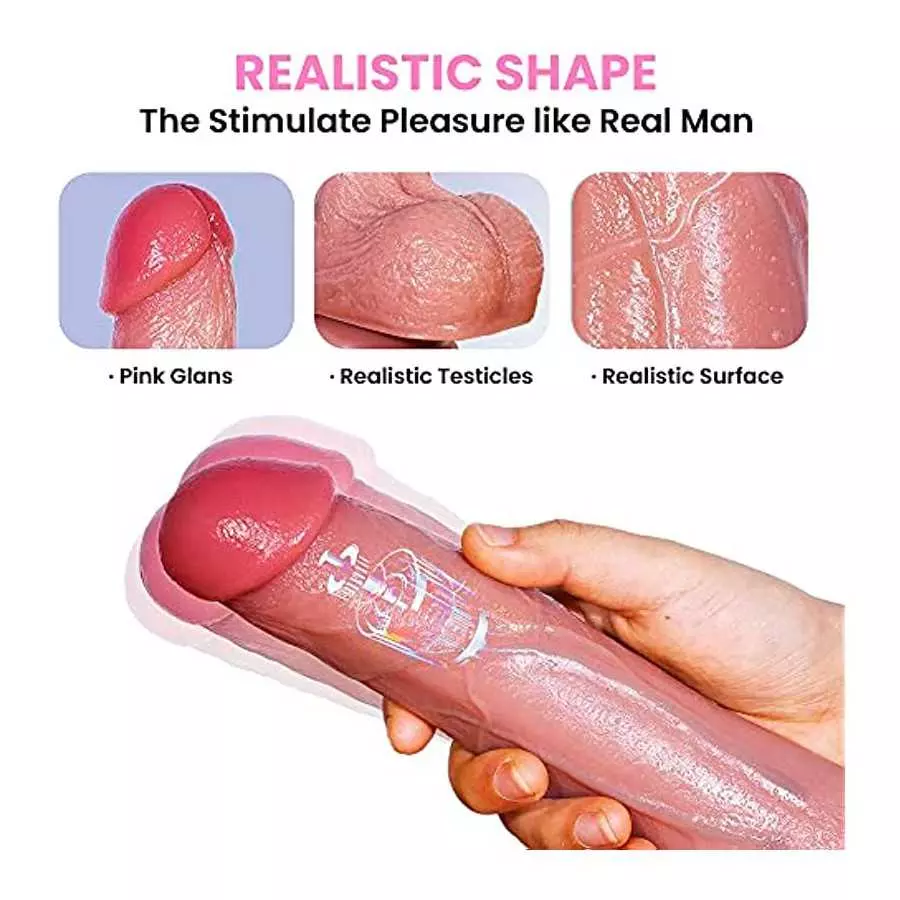Delightor 9.4" Thrusting Large Realistic Dildos Electronic Vibrator Sex Toy for Women Lesbian Couple Liquid Silicone Remote Cont
