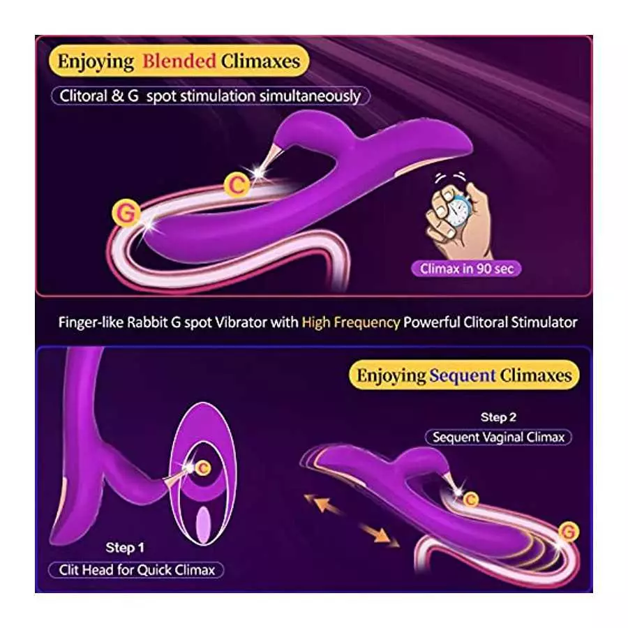 Adult Sex Toys for Women Couples - Yukzen Finger-Like Female Vibrating Rabbit G spot Vibrator with High Frequency Powerful Clito