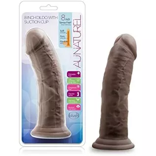 Blush Au Naturel 8" Realistic Dildo, Long, Thick, Suction Cup Harness Compatible, Sex Toy for Women, Sex Toy for Adults