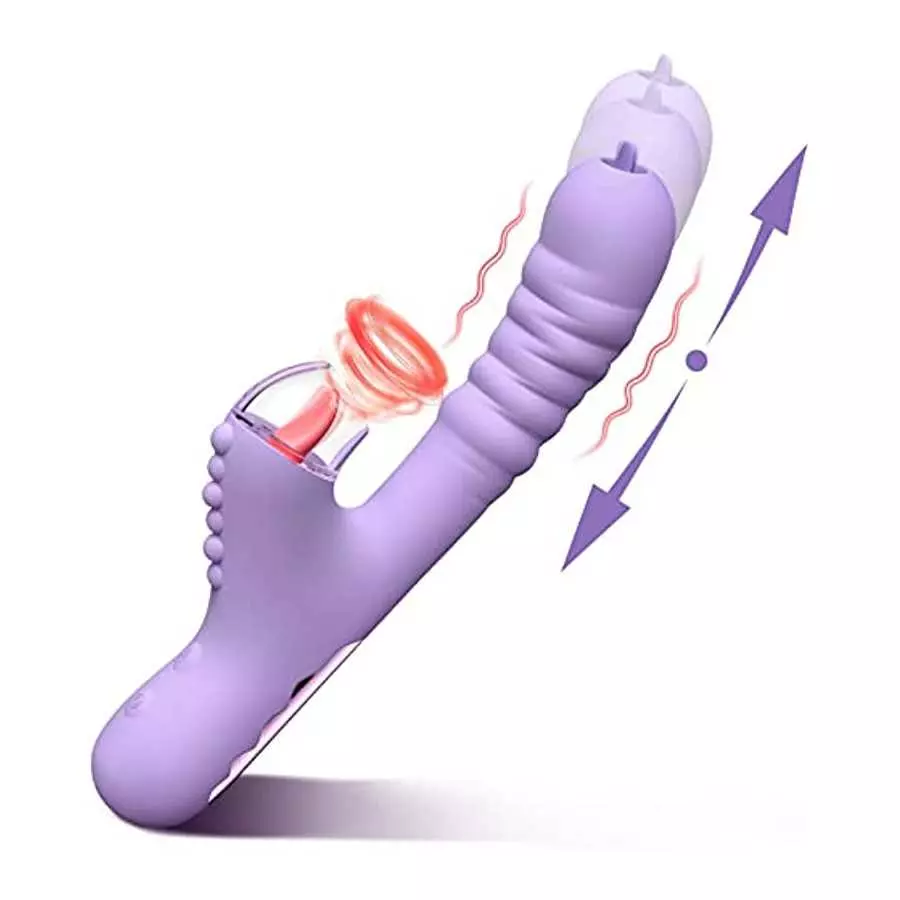 Thrusting Dildo Vibrator 9.5 inch Rabbit Vibrator with 3 Suction Modes, G Spot Vibrators with 8 Powerful Thrusting and Vibration Thrusting Dildo Vibrator 9.5 inch Rabbit Vibrator with 3 Suction Modes, G Spot Vibrators with 8 Powerful Thrusting and Vibration