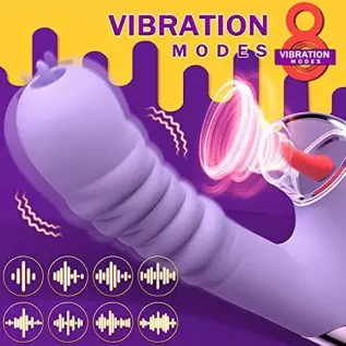 Thrusting Dildo Vibrator 9.5 inch Rabbit Vibrator with 3 Suction Modes, G Spot Vibrators with 8 Powerful Thrusting and Vibration Thrusting Dildo Vibrator 9.5 inch Rabbit Vibrator with 3 Suction Modes, G Spot Vibrators with 8 Powerful Thrusting and Vibration