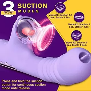 Thrusting Dildo Vibrator 9.5 inch Rabbit Vibrator with 3 Suction Modes, G Spot Vibrators with 8 Powerful Thrusting and Vibration Thrusting Dildo Vibrator 9.5 inch Rabbit Vibrator with 3 Suction Modes, G Spot Vibrators with 8 Powerful Thrusting and Vibration