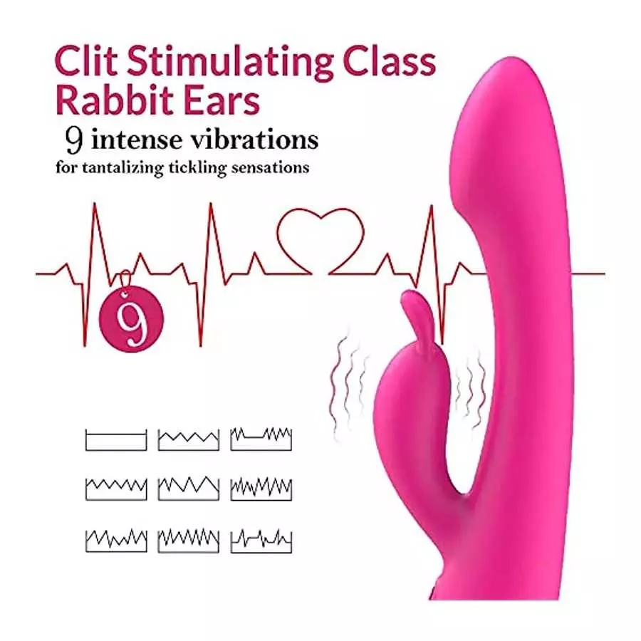 LLMIL Rabbit Vibrator Dildo Personal Massager for Women, Sensory Sex Toy for Clitoris G-spot Stimulation,9 Powerful Masturbation