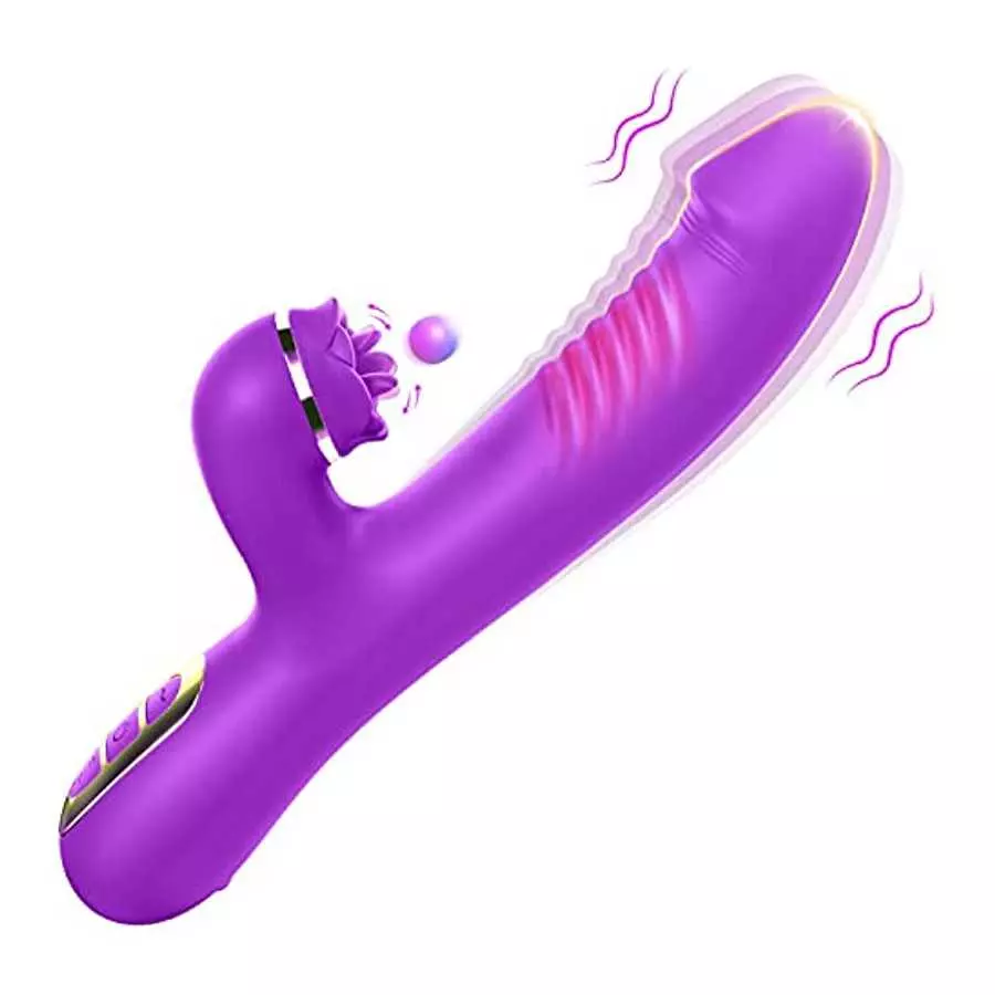 G Spot Rabbit Vibrator with Three Flappable Leaves for Clitoris Stimulation, Dildo Vibrator with 10 Vibrating & 5 Flapping Modes G Spot Rabbit Vibrator with Three Flappable Leaves for Clitoris Stimulation, Dildo Vibrator with 10 Vibrating & 5 Flapping Modes