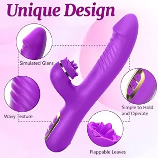 G Spot Rabbit Vibrator with Three Flappable Leaves for Clitoris Stimulation, Dildo Vibrator with 10 Vibrating & 5 Flapping Modes G Spot Rabbit Vibrator with Three Flappable Leaves for Clitoris Stimulation, Dildo Vibrator with 10 Vibrating & 5 Flapping Modes