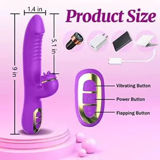G Spot Rabbit Vibrator with Three Flappable Leaves for Clitoris Stimulation, Dildo Vibrator with 10 Vibrating & 5 Flapping Modes G Spot Rabbit Vibrator with Three Flappable Leaves for Clitoris Stimulation, Dildo Vibrator with 10 Vibrating & 5 Flapping Modes