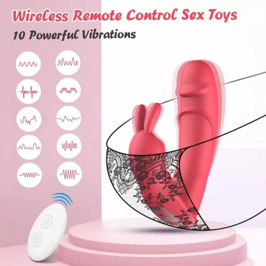 G Spot Vibrator Rabbit Sex Toy for Women, Clitoral Stimulator Realistic Dildo Vibrator with 10 Powerful Vibration, Wireless Remo