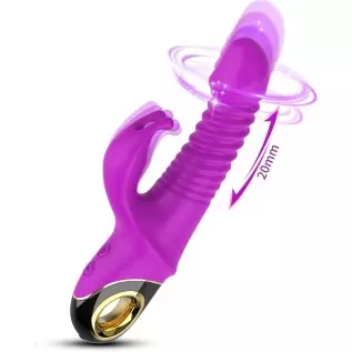Thrusting Dildo G-spot Rabbit Vibrator - Silicone Realistic Dildo Massager Clitoral Vaginal Stimulator with 9 Vibrating & 5 Tele