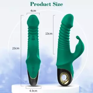 Thrusting Dildo G-spot Rabbit Vibrator - Silicone Realistic Dildo Massager Clitoral Vaginal Stimulator with 9 Vibrating & 5 Tele