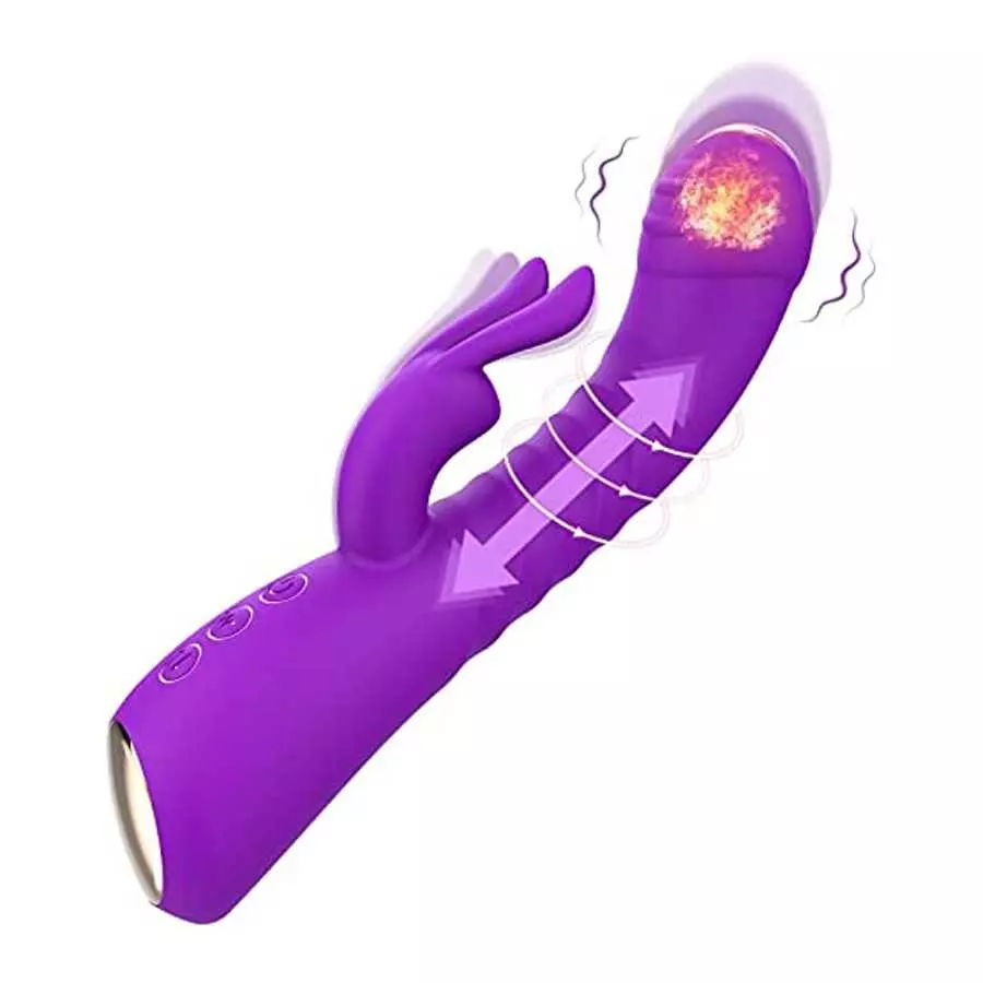Adult Sex Toy Thrusting Dildo Rabbit Vibrator for Women-Vibrating Dildos with G spot Clitoral Stimulation, Cafatop Sex Toy with 