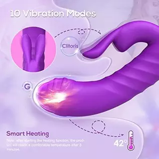 Adult Sex Toy Thrusting Dildo Rabbit Vibrator for Women-Vibrating Dildos with G spot Clitoral Stimulation, Cafatop Sex Toy with 