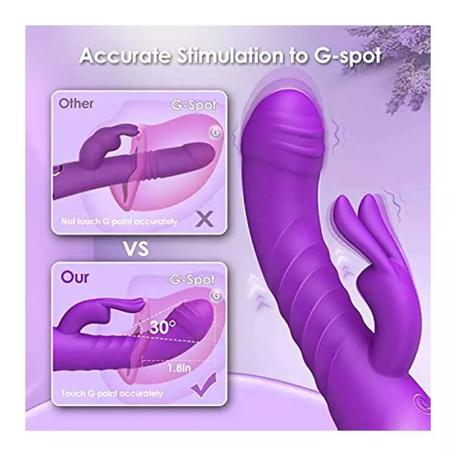 Adult Sex Toy Thrusting Dildo Rabbit Vibrator for Women-Vibrating Dildos with G spot Clitoral Stimulation, Cafatop Sex Toy with 