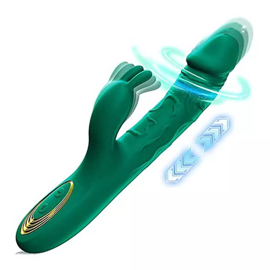G Spot Rabbit Vibrator Thrusting Vibrator Realistic Dildo Double stimulation for Clitoris and Vagina with 10 Powerful Thrusting G Spot Rabbit Vibrator Thrusting Vibrator Realistic Dildo Double stimulation for Clitoris and Vagina with 10 Powerful Thrusting