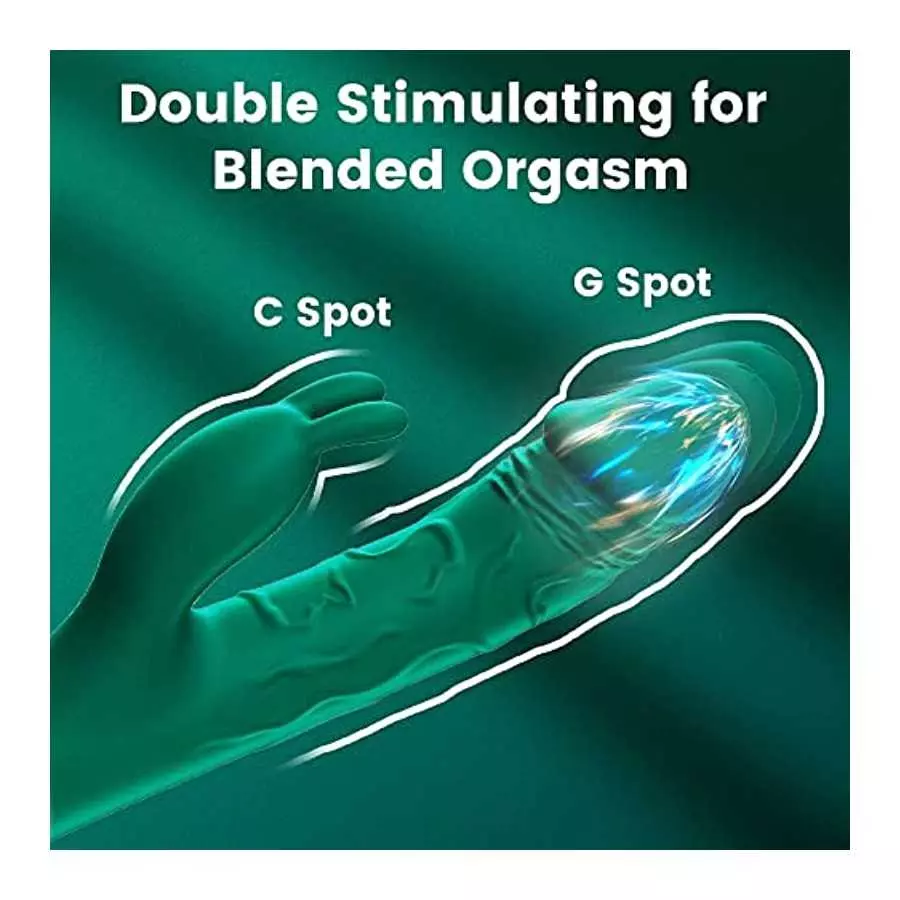 G Spot Rabbit Vibrator Thrusting Vibrator Realistic Dildo Double stimulation for Clitoris and Vagina with 10 Powerful Thrusting 