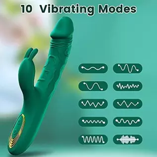 G Spot Rabbit Vibrator Thrusting Vibrator Realistic Dildo Double stimulation for Clitoris and Vagina with 10 Powerful Thrusting G Spot Rabbit Vibrator Thrusting Vibrator Realistic Dildo Double stimulation for Clitoris and Vagina with 10 Powerful Thrusting