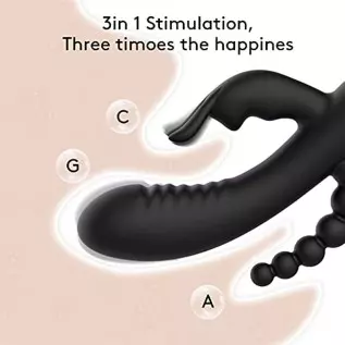 Rabbit Anal Dildo Vibrator with 10 Vibrating Clitoris Stimulator Sex Toy 3 in 1 G Spot Vibrator, Anal Stimulator Massager for Ad Rabbit Anal Dildo Vibrator with 10 Vibrating Clitoris Stimulator Sex Toy 3 in 1 G Spot Vibrator, Anal Stimulator Massager for Ad