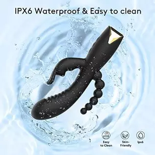 Rabbit Anal Dildo Vibrator with 10 Vibrating Clitoris Stimulator Sex Toy 3 in 1 G Spot Vibrator, Anal Stimulator Massager for Ad Rabbit Anal Dildo Vibrator with 10 Vibrating Clitoris Stimulator Sex Toy 3 in 1 G Spot Vibrator, Anal Stimulator Massager for Ad