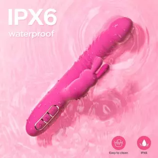 Rabbit Vibrator for Women, Triple Action Clitoral G Spot Stimulation Vibrator with 7 Thrusting 7 Vibrating & Heating Dildo, Wate Rabbit Vibrator for Women, Triple Action Clitoral G Spot Stimulation Vibrator with 7 Thrusting 7 Vibrating & Heating Dildo, Wate