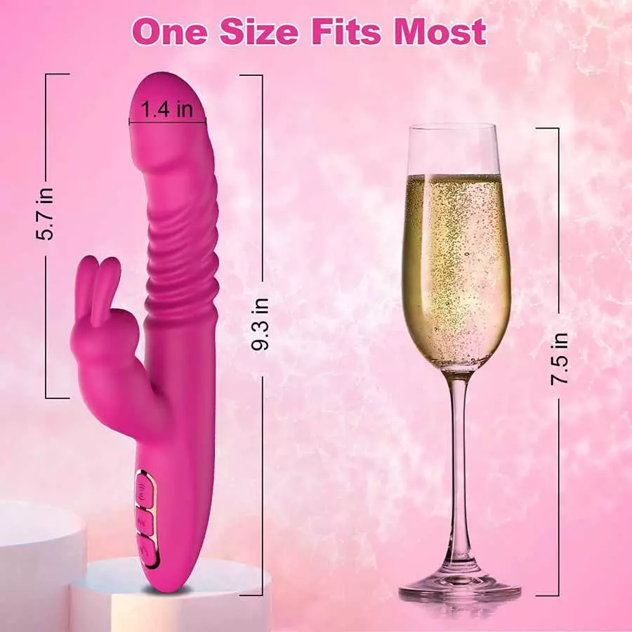 Rabbit Vibrator for Women, Triple Action Clitoral G Spot Stimulation Vibrator with 7 Thrusting 7 Vibrating & Heating Dildo, Wate