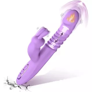 Rabbit Vibrator for Women, Triple Action Clitoral G Spot Stimulation Vibrator with 7 Thrusting 7 Vibrating & Heating Dildo, Wate Rabbit Vibrator for Women, Triple Action Clitoral G Spot Stimulation Vibrator with 7 Thrusting 7 Vibrating & Heating Dildo, Wate