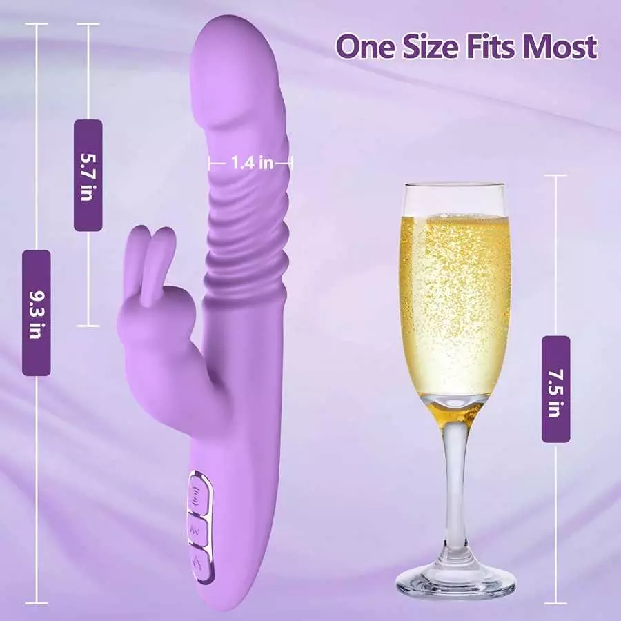 Rabbit Vibrator for Women, Triple Action Clitoral G Spot Stimulation Vibrator with 7 Thrusting 7 Vibrating & Heating Dildo, Wate