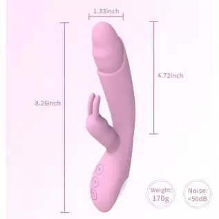 Rechargeable Rabbit Vibrator Women Sex Toy Dildo Adult Female Sexual Tool Powerful Vibrating Wand Massager 10 Modes, Length 8.25