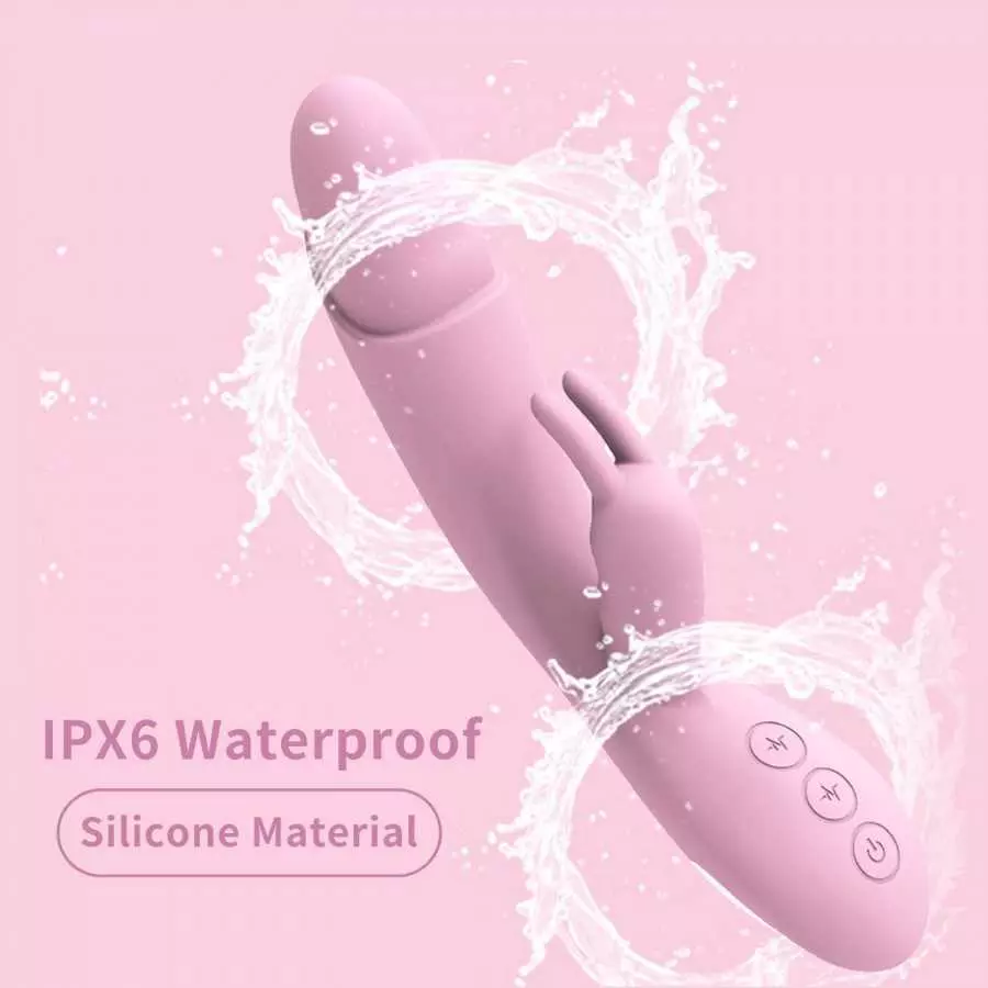 Rechargeable Rabbit Vibrator Women Sex Toy Dildo Adult Female Sexual Tool Powerful Vibrating Wand Massager 10 Modes, Length 8.25