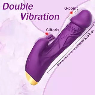 Realistic Rabbit Vibrator Dildo | Rose Adult Sensory Sex Toys for Women, 2 in 1 G-Spot & Clitoral Vibrators with 10 Vibrations, Realistic Rabbit Vibrator Dildo | Rose Adult Sensory Sex Toys for Women, 2 in 1 G-Spot & Clitoral Vibrators with 10 Vibrations,