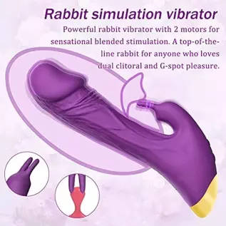 Realistic Rabbit Vibrator Dildo | Rose Adult Sensory Sex Toys for Women, 2 in 1 G-Spot & Clitoral Vibrators with 10 Vibrations, Realistic Rabbit Vibrator Dildo | Rose Adult Sensory Sex Toys for Women, 2 in 1 G-Spot & Clitoral Vibrators with 10 Vibrations,