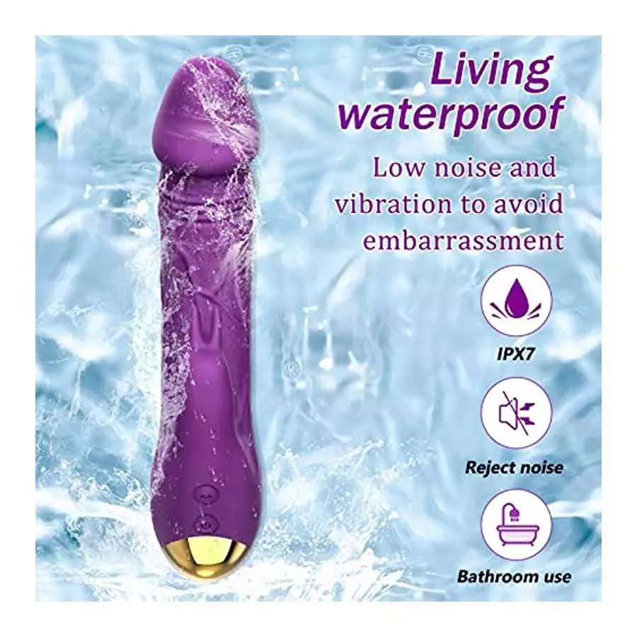 Realistic Rabbit Vibrator Dildo | Rose Adult Sensory Sex Toys for Women, 2 in 1 G-Spot & Clitoral Vibrators with 10 Vibrations, 