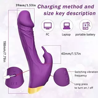 Realistic Rabbit Vibrator Dildo | Rose Adult Sensory Sex Toys for Women, 2 in 1 G-Spot & Clitoral Vibrators with 10 Vibrations, Realistic Rabbit Vibrator Dildo | Rose Adult Sensory Sex Toys for Women, 2 in 1 G-Spot & Clitoral Vibrators with 10 Vibrations,